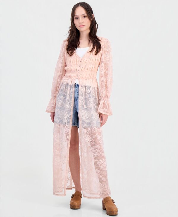 アンドノウディス レディース トップス シャツ プチ レース And Now This Petite Lace Duster Dusty Pink ピンク|ReVida 店