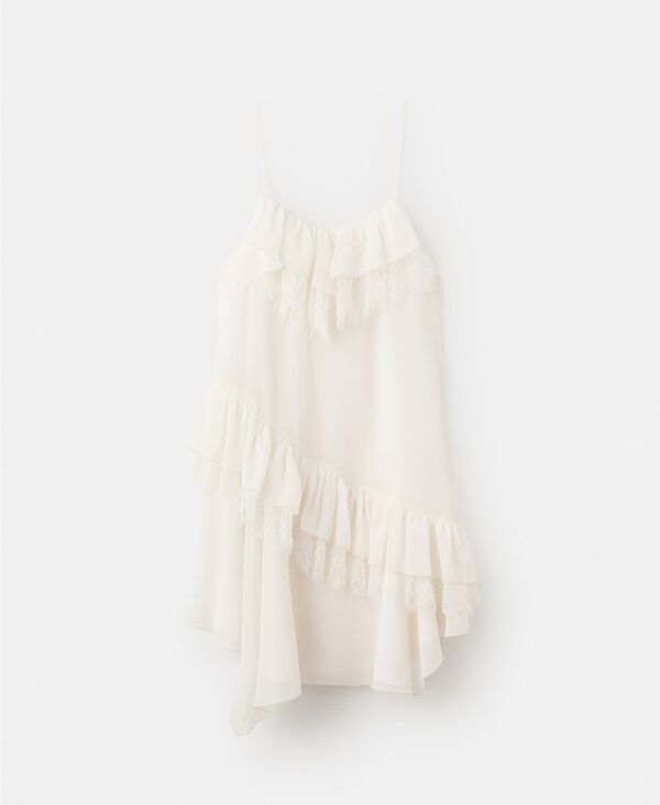マンゴ レディース トップス ワンピース フリル レース MANGO Women's lace Ruffle Dress Ecru エクリュ|ReVida 店