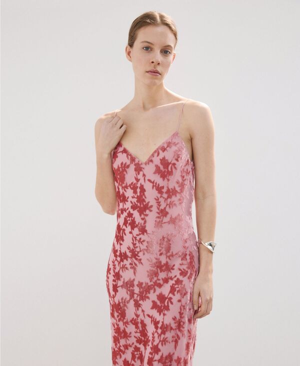 マンゴ レディース トップス ワンピース フラワー柄 フラワー MANGO Women's Devore Floral Dress Pastel Pink ピンク｜ReVida 店