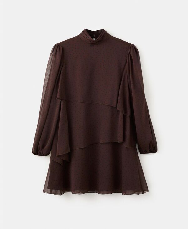 マンゴ レディース トップス ワンピース ドット フリル MANGO Women's Ruffles Polka-Dot Dress Brown ブラウン|ReVida 店