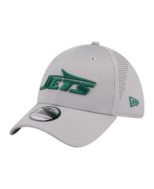 ニューエラ メンズ アクセサリー 帽子 New Era Men's Gray New York Jets Perforated 39THIRTY Flex Hat Gray グレー|ReVida 店