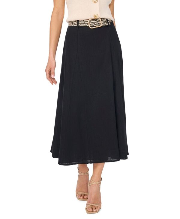 セセ レディース ボトムスカート ミディ CeCe Women's Belted Midi Skirt Rich Black ブラック｜ReVida 店