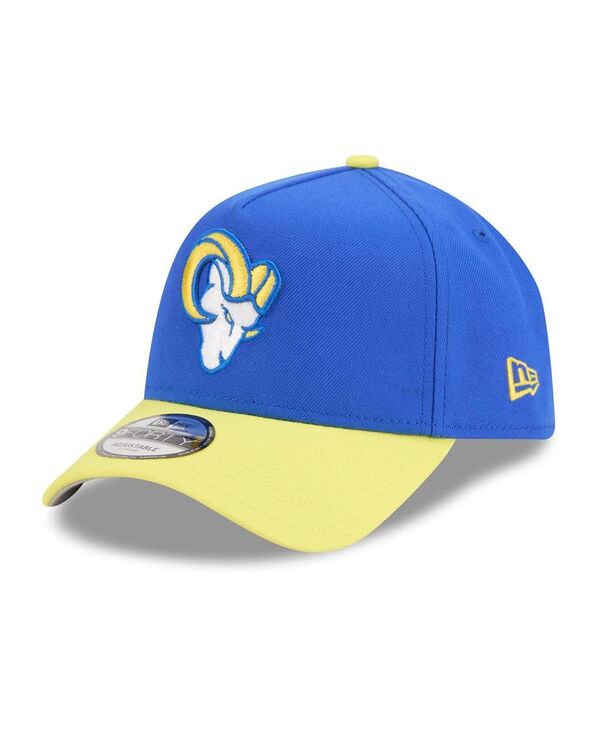 ニューエラ メンズ アクセサリー 帽子 New Era Men's Royal/Gold Los Angeles Rams A-Frame 9FORTY Adjustable Hat Royal Gold ゴールド|ReVida 店