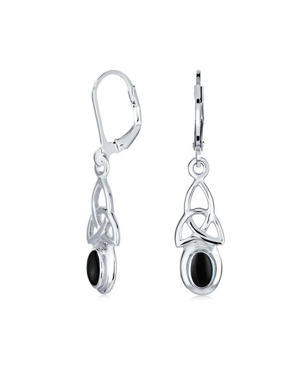 ブリング レディース アクセサリー ピアス・イヤリング Bling Jewelry Celtic Knot Oval Natural Stones Danglearrings .925 Sterling Black onyx ブラック|ReVida 店