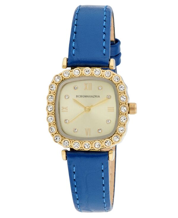 ビーシービージーマックスアズリア レディース アクセサリー 腕時計 レザー BCBGMAXAZRIA Women's Halo Blue Leather Strap Watch 28mm Rose Gold ゴールド|ReVida 店