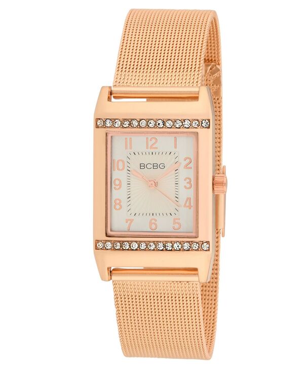 ビーシビージー レディース アクセサリー 腕時計 Tシャツ BCBG Women's Quartz Rectangle Rose Gold Stainlessteel Watch 23mm Rose Gold ゴールド｜ReVida 店 22,260円