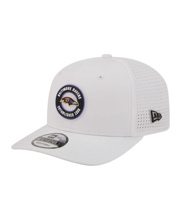 ニューエラ メンズ アクセサリー 帽子 New Era Men's White Baltimore Ravens COOLERA 9SEVENTY Adjustable Hat White ホワイト｜ReVida 店
