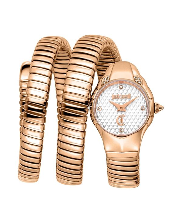 ジャストカバリ レディース アクセサリー 腕時計 Tシャツ Just Cavalli Women's Amanta Quartz IP Rose Stainlessteel Bracelet Watch Rose|ReVida 店