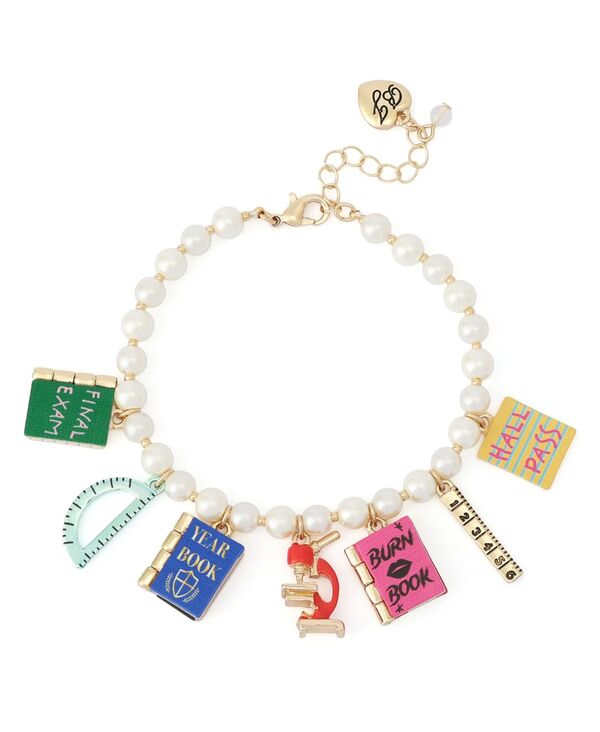 ベッツィジョンソン レディース アクセサリー ブレスレット・バングル・アンクレット Betsey Johnson Faux-Stone Best In Class Mixed Charm Imitation Pearl Bracelet Multi/Gold ゴールド｜ReVida 店