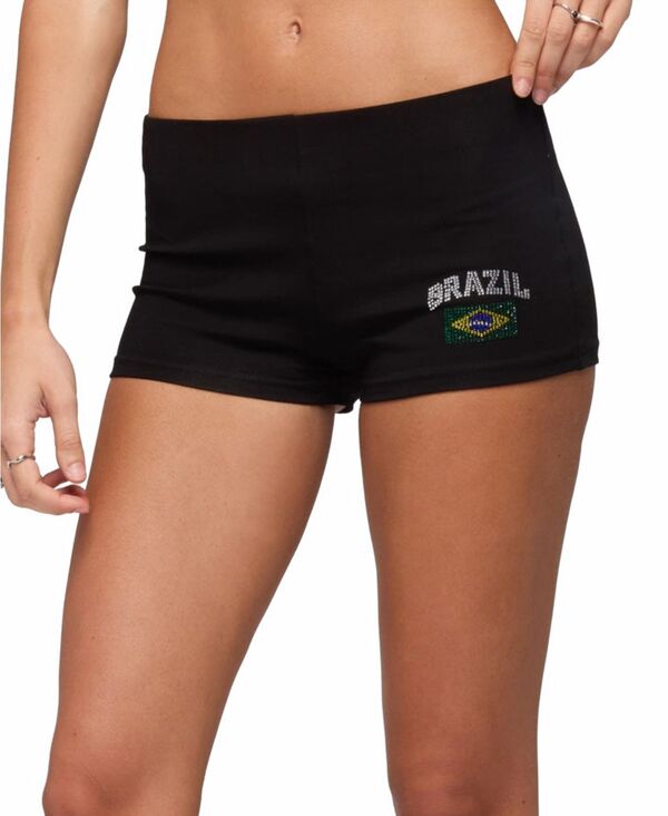 アディクテッド レディース ボトムス ハーフパンツ・ショーツ ローライズ ショートパンツ Edikted Women's Brazil Rhinestone Low Rise Shorts Black ブラック|ReVida 店