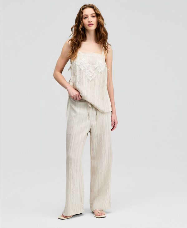 アンドノウディス レディース ボトムス カジュアルパンツ And Now This Women's Wide-Leg Drawstring Pants Cream クリーム｜ReVida 店
