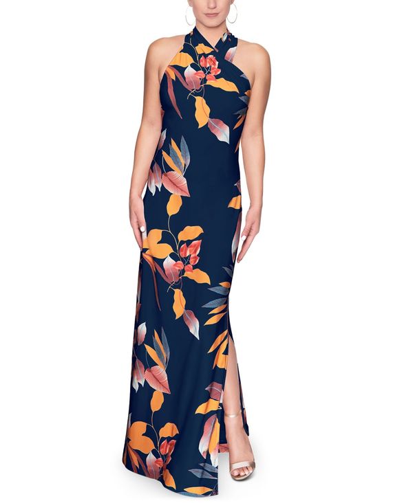 送料無料 サイズ交換無料 ロイ ワンピース ワンピース トップス トップス Dress Combo レディース ロイ レイチェル Navy レイチェル レディース ワンピース トップス Crisscross Halter Maxi Dress Navy Combo Revida 店