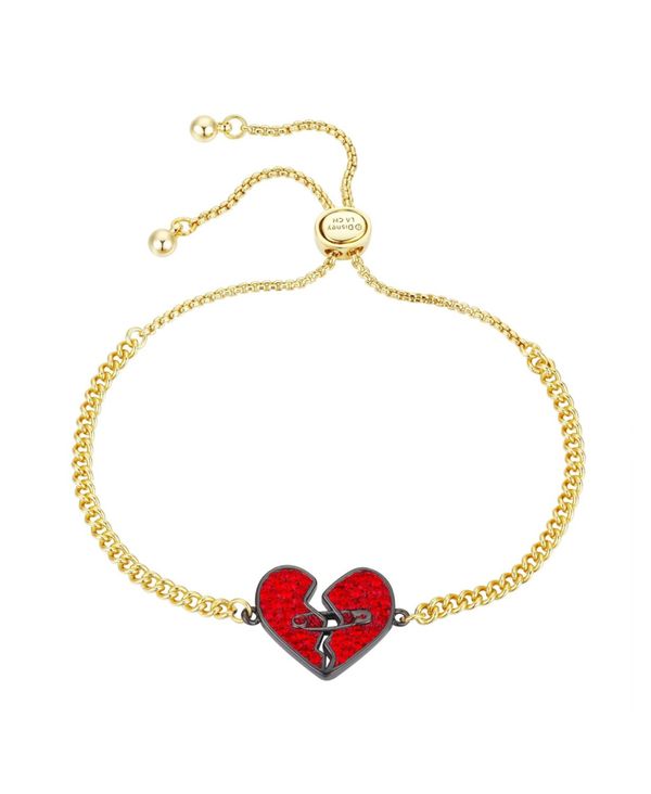 ディズニー レディース ブレスレット バングル アンクレット アクセサリー Gold Flash Plated Crystal Cruella Broken Heart Adjustable Bolo Bracelet Gold Bayleafkitchen Co Uk