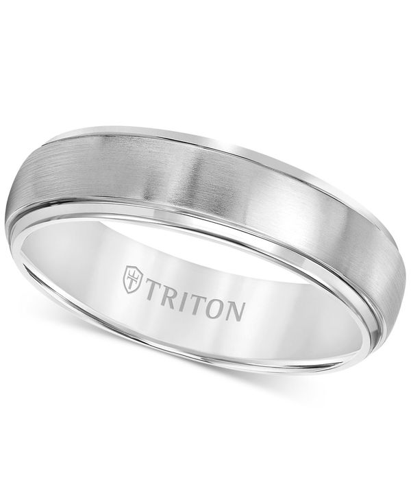トリトン メンズ アクセサリー リング Triton Men's Titanium Ring Comfort Fit Wedding Band (6mm) Titanium