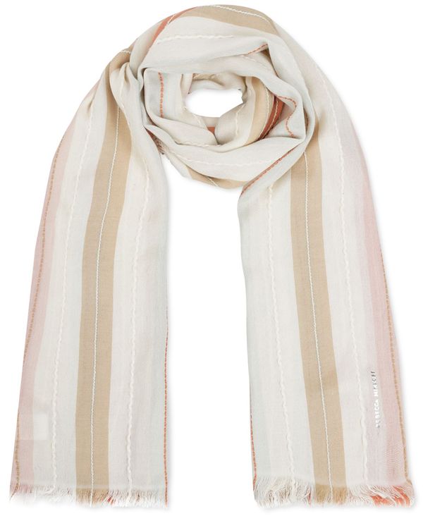 レベッカミンコフ レディース マフラー ストール スカーフ アクセサリー Textured Stripe Scarf Ivory Multi Psicologosancora Es