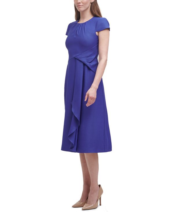 ヴィンスカムート レディース ワンピース トップス Ruffled Midi Dress Cobalt Butlerchimneys Com