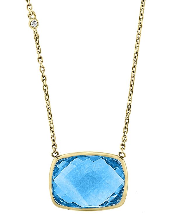 エフィー レディース ネックレス チョーカー ペンダントトップ アクセサリー Effy Registered Blue Topaz 6 3 4 Ct T W Diamond Accent 18 Pendant Necklace In 14k Gold Blue Topaz Slapenenzo Com