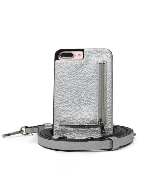 ヘラケース レディース モバイルギアケース アクセサリー Crossbody Iphone Plus Case With Strap Wallet Silver Antaraglobal Org