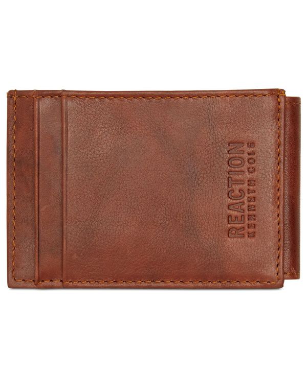 ケネスコール メンズ 財布 アクセサリー Men S Crunch Magnetic Front Pocket Leather Wallet Tan Bouncesociety Com