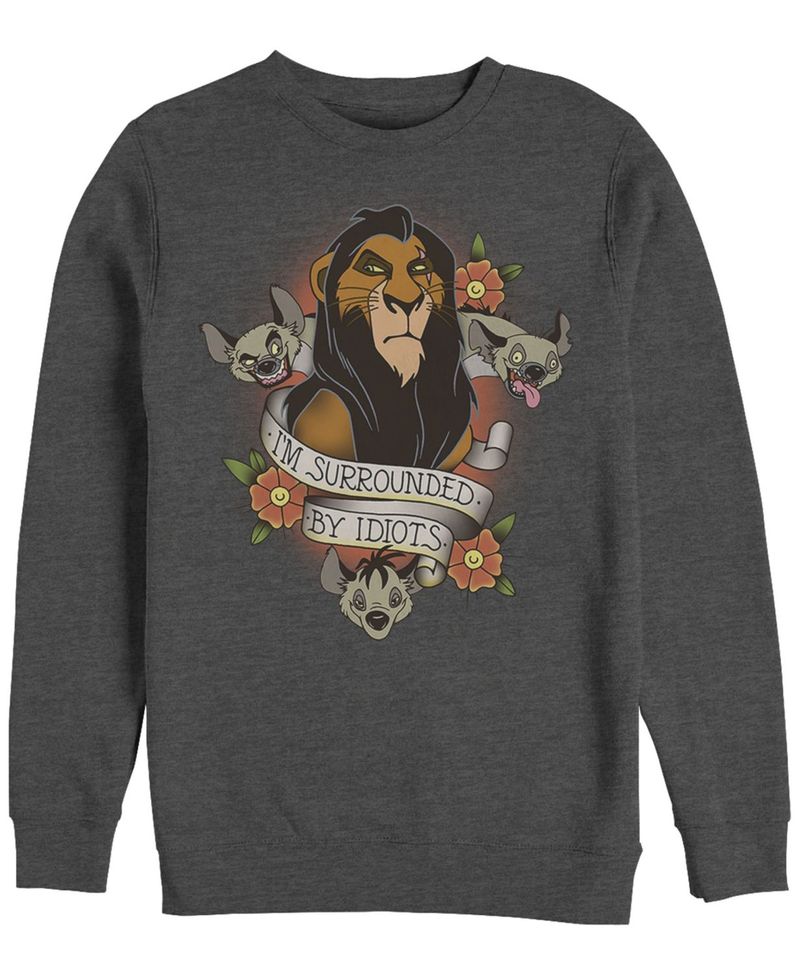 公式 楽天市場 ディズニー メンズ パーカー スウェット アウター Men S Lion King Scar Surrounded By Idiots Tattoo Crewneck Fleece Navy Revida 楽天市場店 送料無料 Ctcvnhcmc Vn