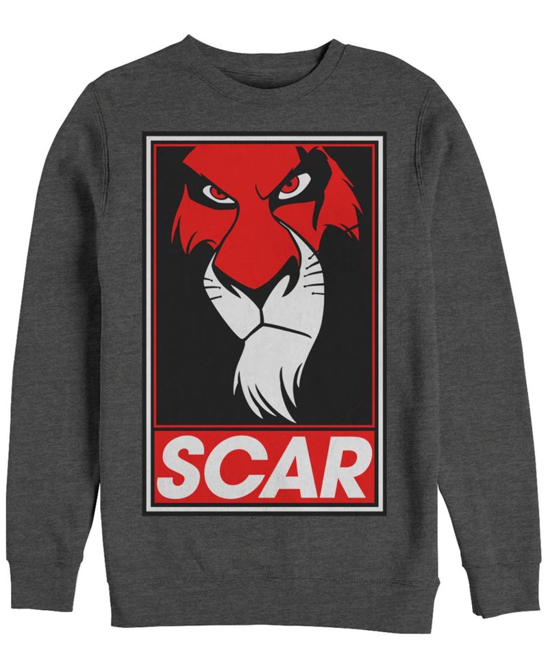 楽天 楽天市場 ディズニー メンズ パーカー スウェット アウター Men S Lion King Scar Poster Crewneck Fleece Dark Gray Revida 楽天市場店 即日出荷 Language4you Com