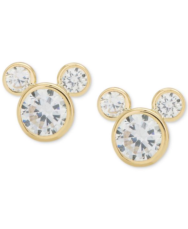 ディズニー レディース ピアス イヤリング アクセサリー Children S Cubic Zirconia Mickey Mouse Stud Earrings In 14k Gold Yellow Gold Andapt Com