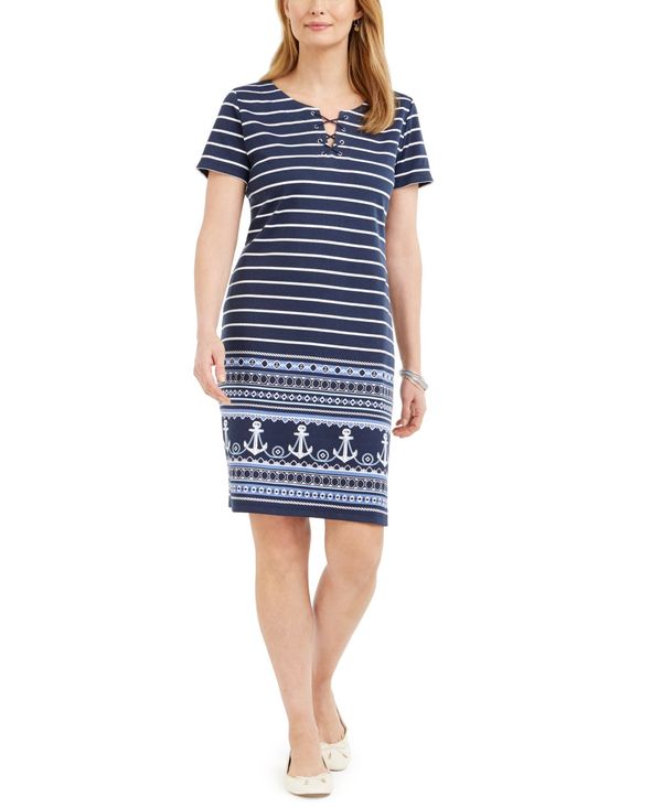 レディース トップス 送料無料 Intrepid ケレンスコット ワンピース ケレンスコット Lace Up トップス Intrepid サイズ交換無料 Blue レディース ワンピース トップス Lace Up Split Neck Dress Intrepid Blue Revida 店