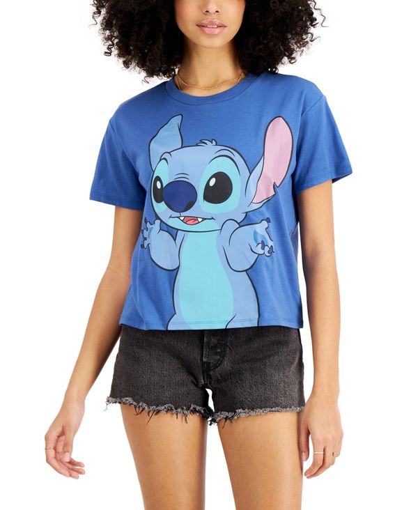 ディズニー レディース シャツ トップス Juniors Lilo Stitch Cropped T Shirt Blue Educaps Com Br