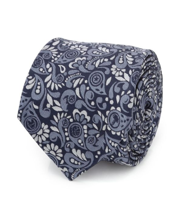 マーベル メンズ 付属物 タイ Marvel Men\u0027s Avengers Paisley Icons Tie Navy 米国海軍 スーツ用ファッション小物-バッグ・小物・ブランド雑貨