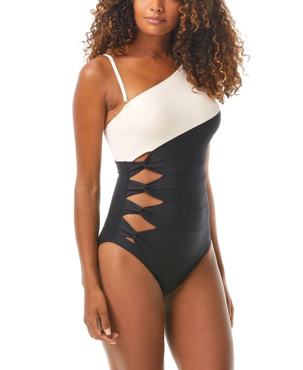 楽天市場 カルメンマークヴァルヴォ レディース ワンピース トップス Colorblocked One Shoulder One Piece Swimsuit Black White Revida 楽天市場店