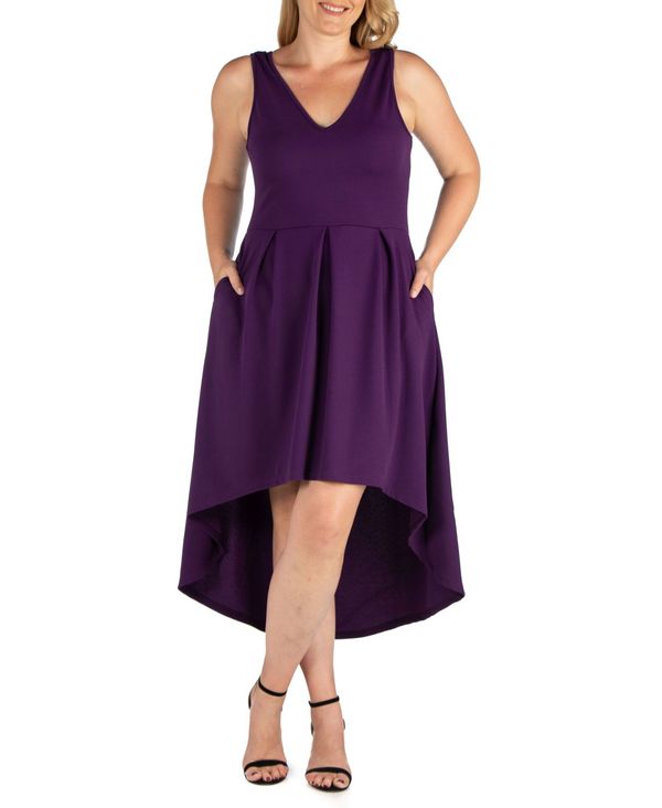 24セブンコンフォート レディース ワンピース トップス Women S Plus Size High Low Party Dress Purple Ice Org Br