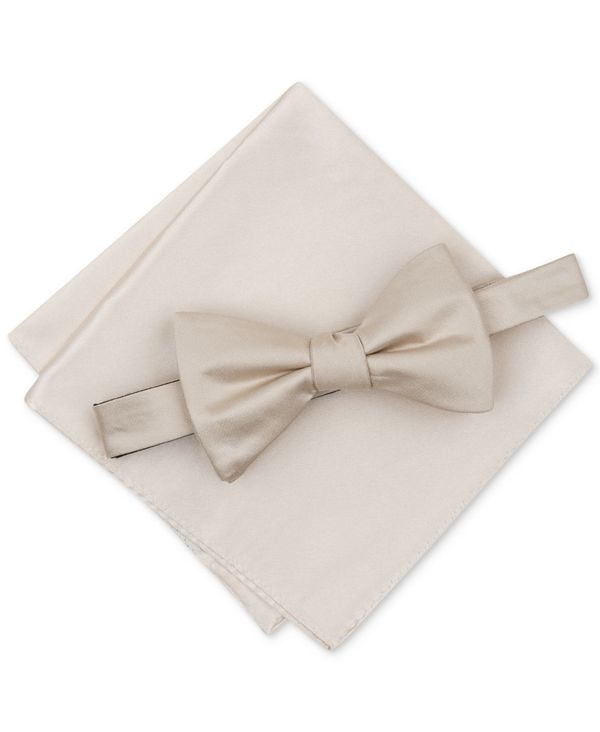 アルファニ メンズ アクセサリー ネクタイ Alfani Men's Solid Texture Pocket Square and Bowtie Gold ゴールド｜ReVida 店