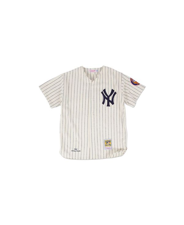 ミッチェル ネス メンズ シャツ トップス Men S New York Yankees Authentic Wool Jersey Mickey Mantle White Navy Sgcc Bm