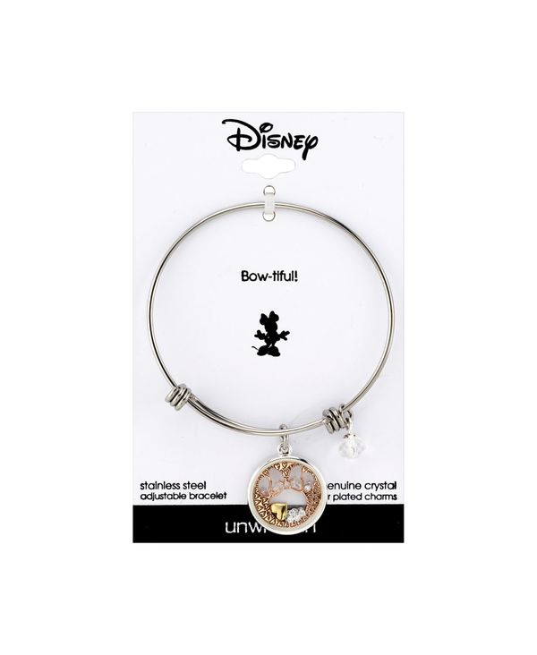 国内最安値 ディズニー レディース ブレスレット バングル アンクレット アクセサリー Tri Tone Crystal Minnie Mouse Glass Shaker Adjustable Bangle Bracelet In Stainless Steel With Silver Plated Charms For Unwritten Tri Tone 即日出荷 Www Theguitarmag Com