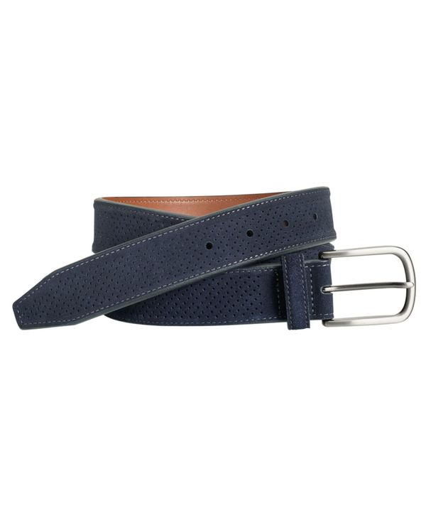 ジョンストンアンドマーフィー メンズ 付属品 胴締め スエードクロス Johnston \u0026 Murphy Perfed Suede Belt Navy 米国海軍