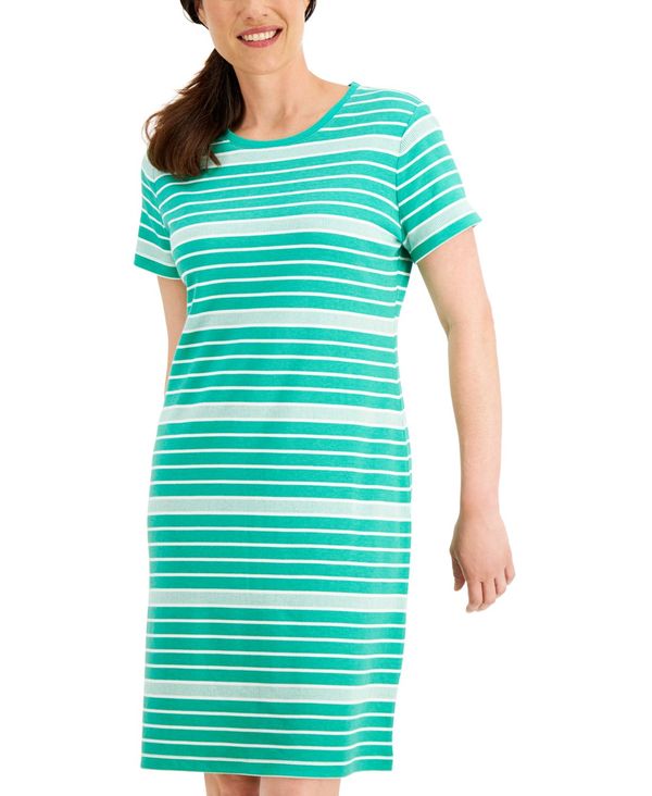 ケレンスコット レディース ワンピース トップス Playful Stripes T Shirt Dress Intrepid Blue Liceochiloe Cl
