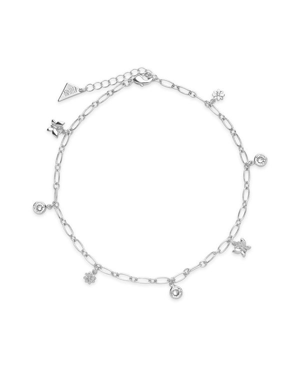 スターリングフォーエバー レディース ブレスレット バングル アンクレット アクセサリー Women S Butterfly And Blossom Anklet Silver Oswegocountybusiness Com