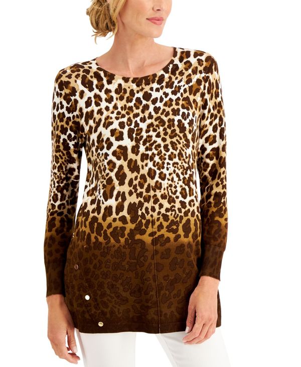 ジェイエムコレクション レディース 編み物 スエーター アウター Printed Tunic Sweater Neutral Combo Bidbuyimporters Com