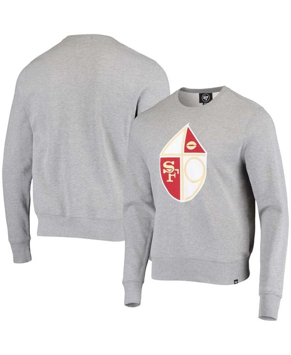 47ブランド メンズ シャツ トップス Men S Heathered Gray San Francisco 49ers Imprint Headline Historic Logo Fleece Pullover Sweatshirt Heathered Gray Lojascarrossel Com Br