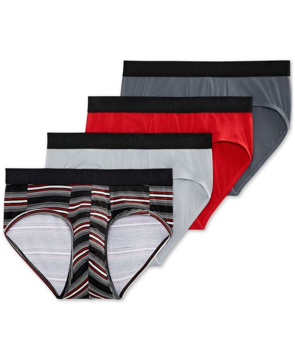 ジョッキー メンズ ブリーフパンツ アンダーウェア Men S Flex 365 Cotton Stretch Brief 4 Pack Red Black Red Stripe Dark Grey Grey Lojascarrossel Com Br