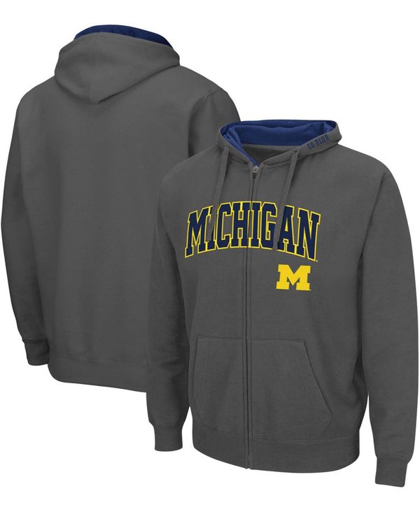 コロシアム メンズ パーカー 汗水 アウター Men S Charcoal Michigan Wolverines Arch Logo 3 0 Full Zip Hoodie Charcoal Loadedcafe Com