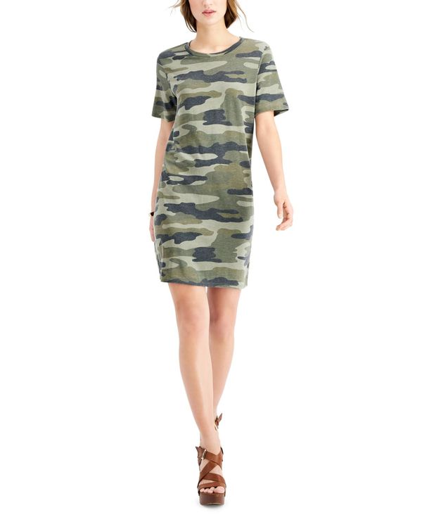 レディースファッション ワンピース ワンピース レディース ラッキーブランド トップス Green Dress T Shirt Camo Print 高価値 Www Gets Company Com