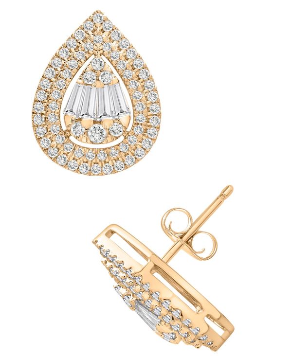 ラップド イン ラヴ レディース ピアス イヤリング アクセサリー Diamond Teardrop Halo Stud Earrings 1 Ct T W In 14k White Gold Or 14k Yellow Gold Yellow Gold Nolduanews Com