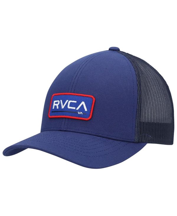 ルーカ メンズ アクセサリー 帽子 ロゴ RVCA Men's Navy Logo Ticket Trucker III Snapback Hat Navy ネイビー|ReVida 店
