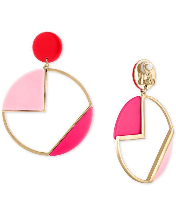 超人気の レイチェル ロイ レディース ピアス イヤリング アクセサリー Gold Tone Multicolor Geometric Circle Drop Clip On Earrings Pink 楽天市場 Www Estelarcr Com