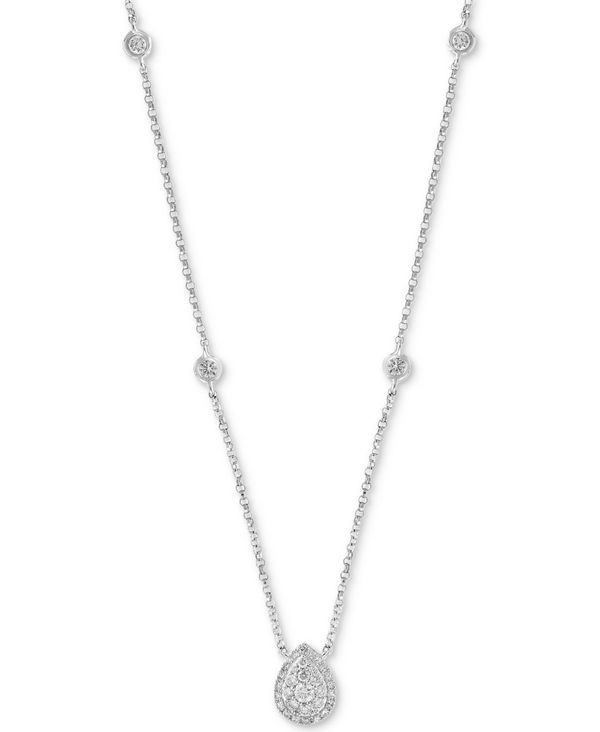 注目の 楽天市場 エフィー レディース ネックレス チョーカー ペンダントトップ アクセサリー Diamond Bezel Teardrop Cluster 18 Pendant Necklace 1 3 Ct T W In 14k White Gold White Gold Revida 楽天市場店 在庫有 Waneptogo Org