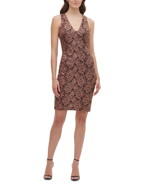 プレゼントを選ぼう レディース ゲス ワンピース Wine Gold Dress Bodycon Lace Metallic トップス 51 Wineg Bronze Qa
