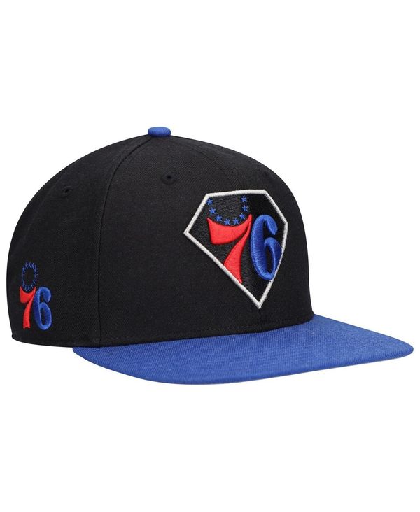47 ブランド メンズ アクセサリー 帽子 キャップ '47 Brand Men's '47 Black Royal Philadelphia 76Ers 75Th Anniversary Carat Captain Snapback Hat Black Royal ブラック|ReVida 店