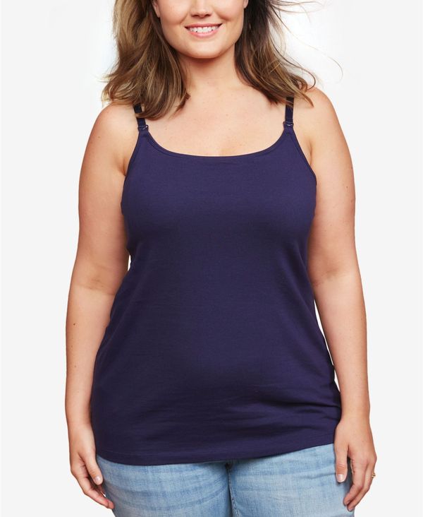 8486円 【再入荷!】 マザーフッドマタニティー レディース タンクトップ トップス Plus Size Clip-Down Nursing Tank Top Navy