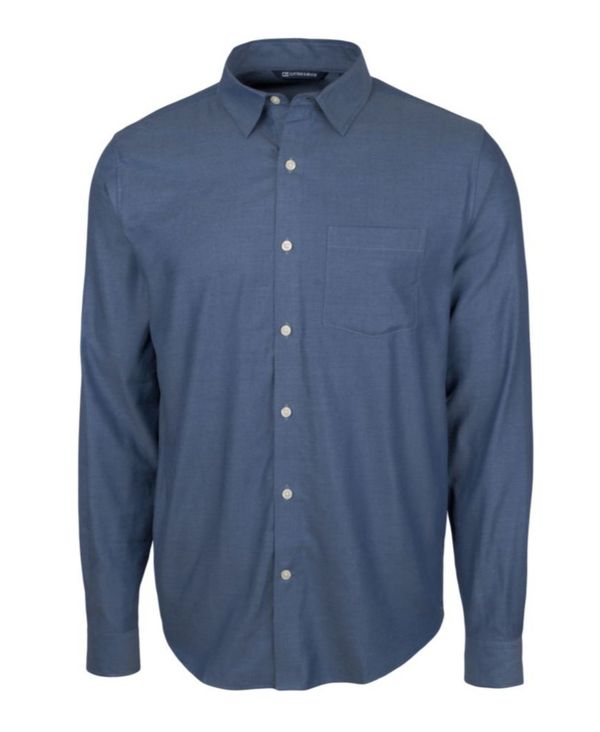 楽天ランキング1位 楽天市場 カッターアンドバック メンズ シャツ トップス Men S Windward Twill Long Sleeve Shirt Indigo Revida 楽天市場店 激安の Caronova Sa Com